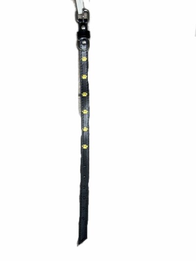 Collar PU mediano negro Collar PU con diseño de huella